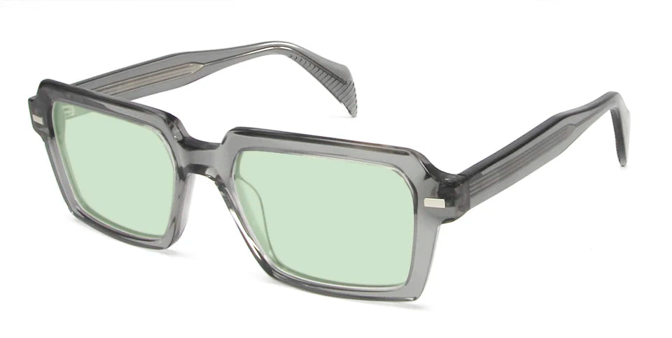 Esnbie Unisex Full Rim Polygon Rectangular Acetate Sunglasses 242031