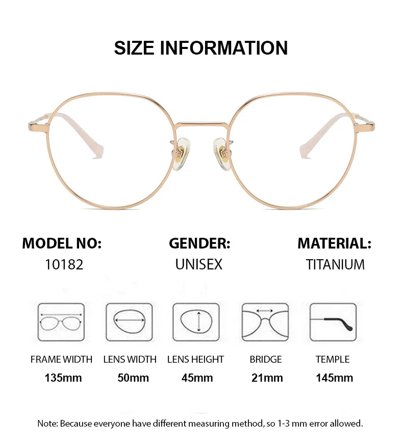 Summer Flower Women's Full Rim Flat Top Round Titanium Eyeglasses 10182 Full Rim Summer Flower