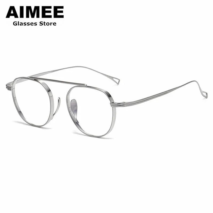 Aimee Unisex Full Rim OvalBrow Line Bridge Titanium Eyeglasses 9503 Full Rim Aimee   