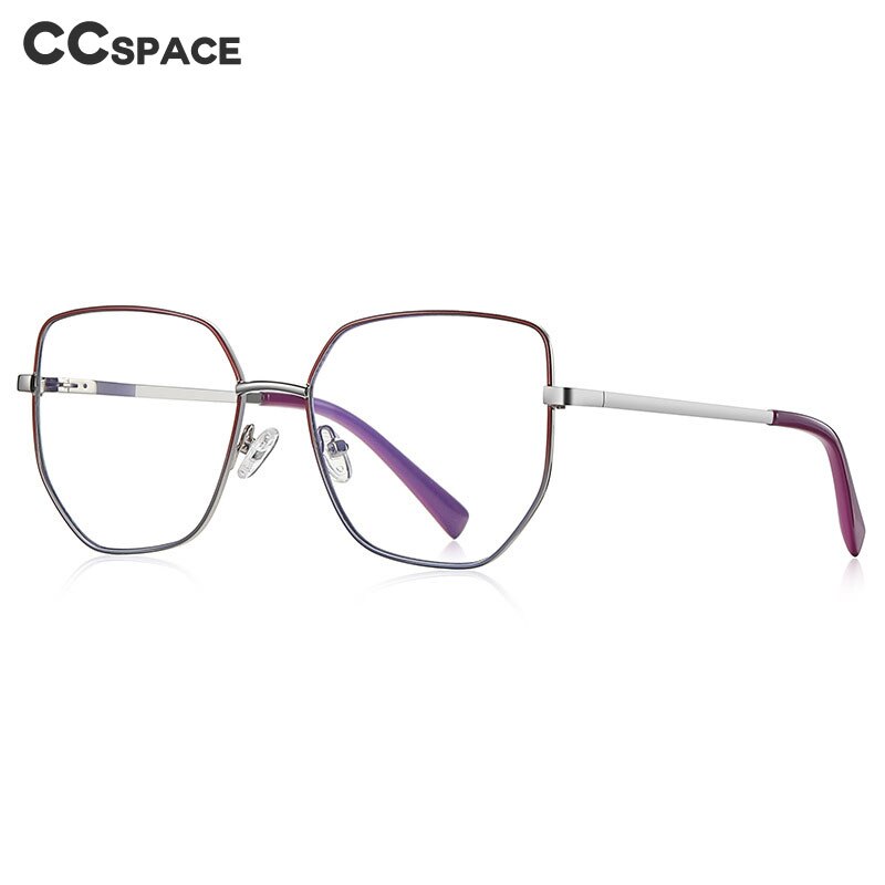 CCspace Unisex Full Rim Irregular Square Alloy Eyeglasses 56272 Full Rim CCspace   