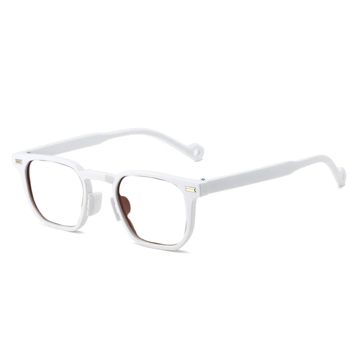CCSpace Unisex Full Rim Square Plastic Reading Glasses R57195 Reading Glasses CCspace White +25 
