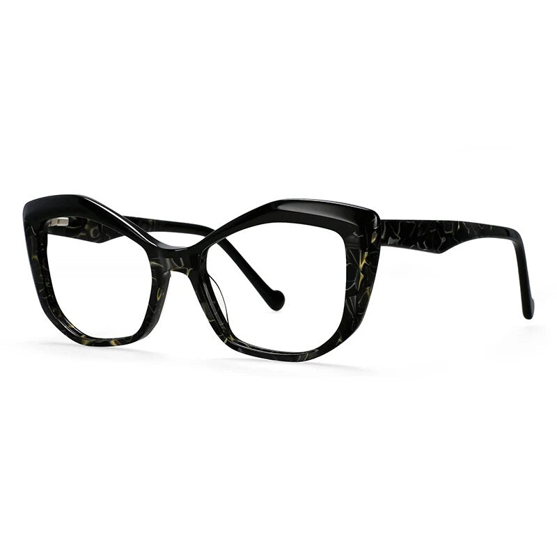 CCspace Unisex Full Rim Square Acetate Eyeglasses 57003 Full Rim CCspace black China 