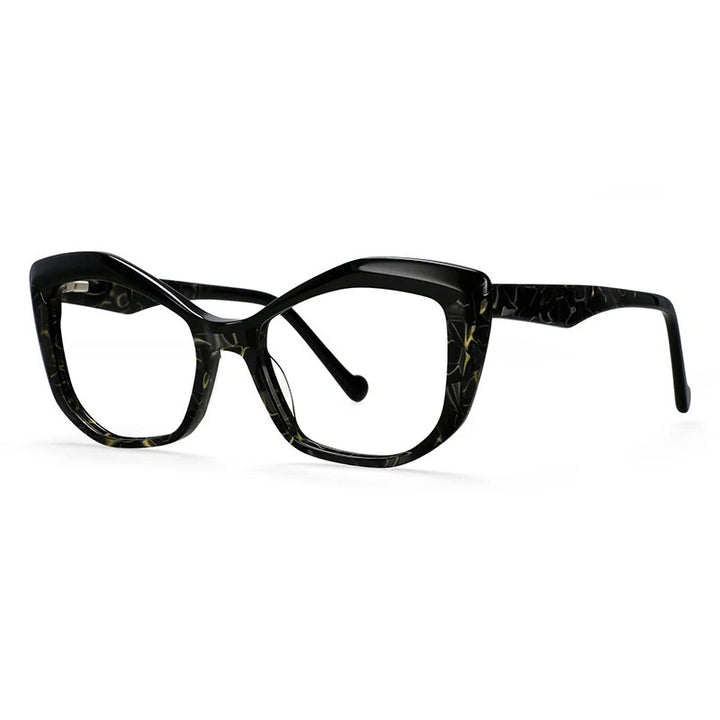 CCSpace Unisex Full Rim Square Acetate Eyeglasses 57003 Full Rim CCspace black China 