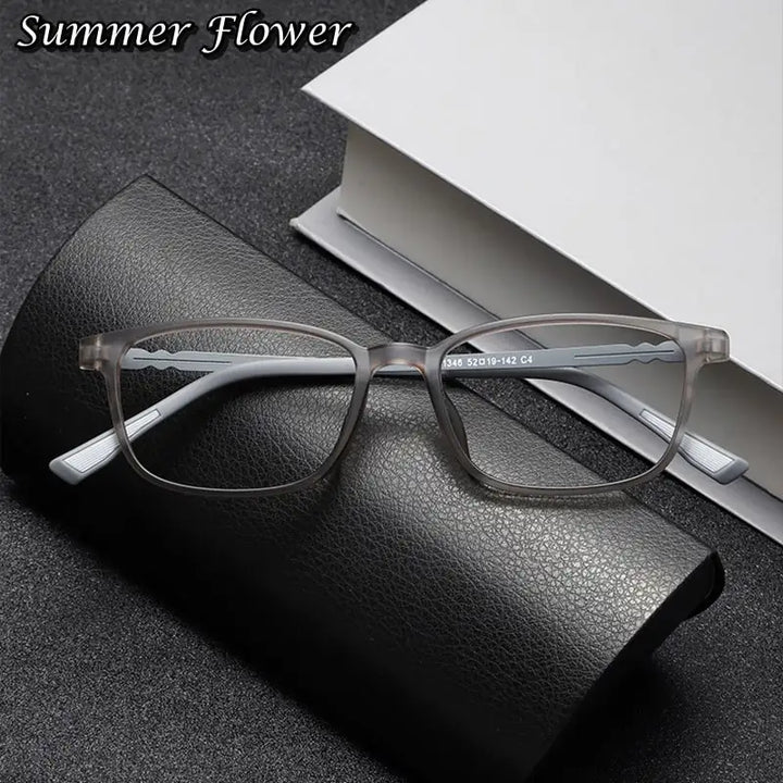 Summer Flower Women's Full Rim Square Tr 90 Titanium Eyeglasses 681346