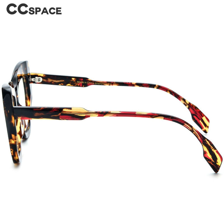 CCSpace Unisex Full Rim Square Hand Crafted Acetate Eyeglasses 56317 Full Rim CCspace   
