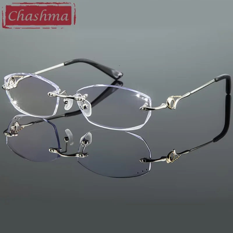 Chashma Women's Rimless Oval Titanium Eyeglasses 778007