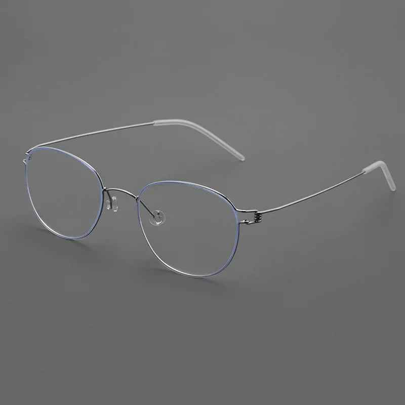 Momoja Women's Full Rim Round Screwless Titanium Eyeglasses 70165