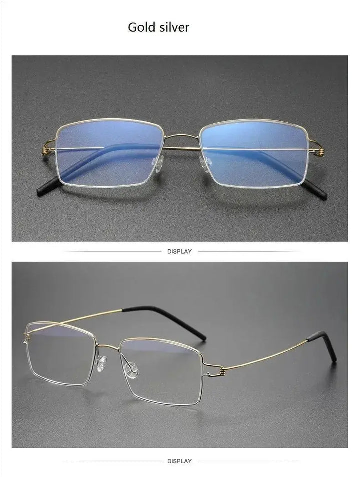 Aimee 513420 Full Rim Wide-Profile Screwless Titanium Square Frames Aimee