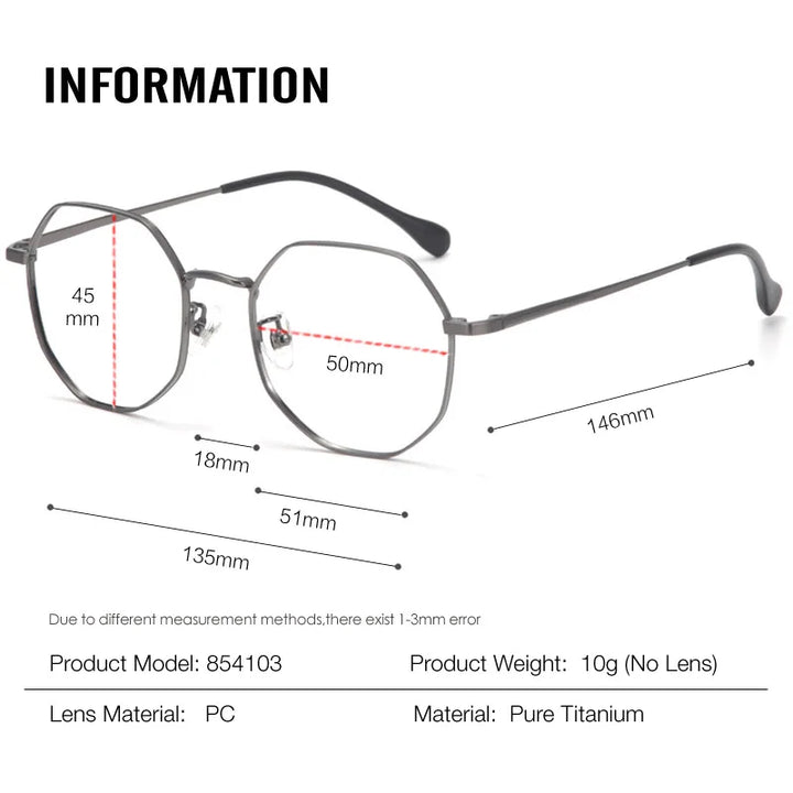 Muzz 854103 unisex titanium prescription eyeglasses — view 2