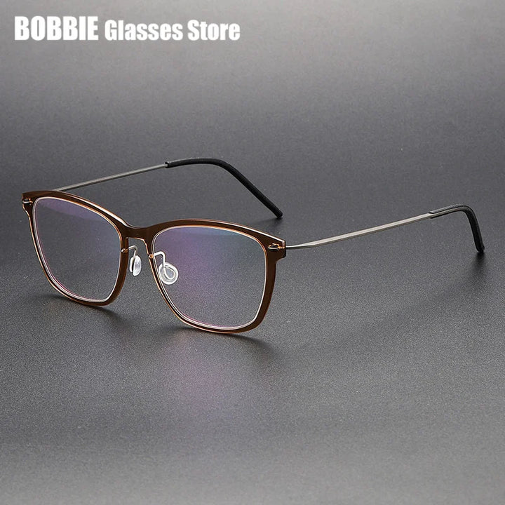 Bobbie Women's Full Rim Square Acetate Titanium Eyeglasses 652579