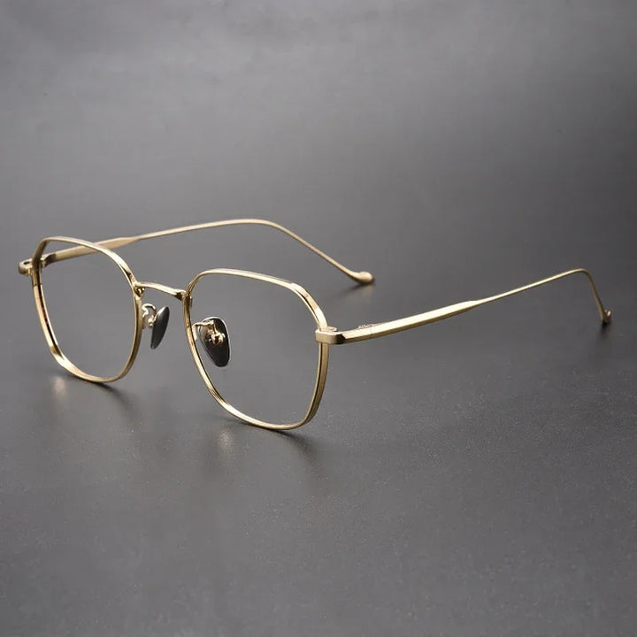 Aror Women's Full Rim Flat Top Square Titanium Eyeglasses 411316 Full Rim Aror Gold