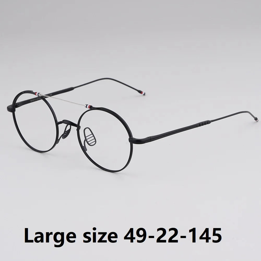 Bobbie Unisex Full Rim Round Double Bridge Titanium Eyeglasses 910910