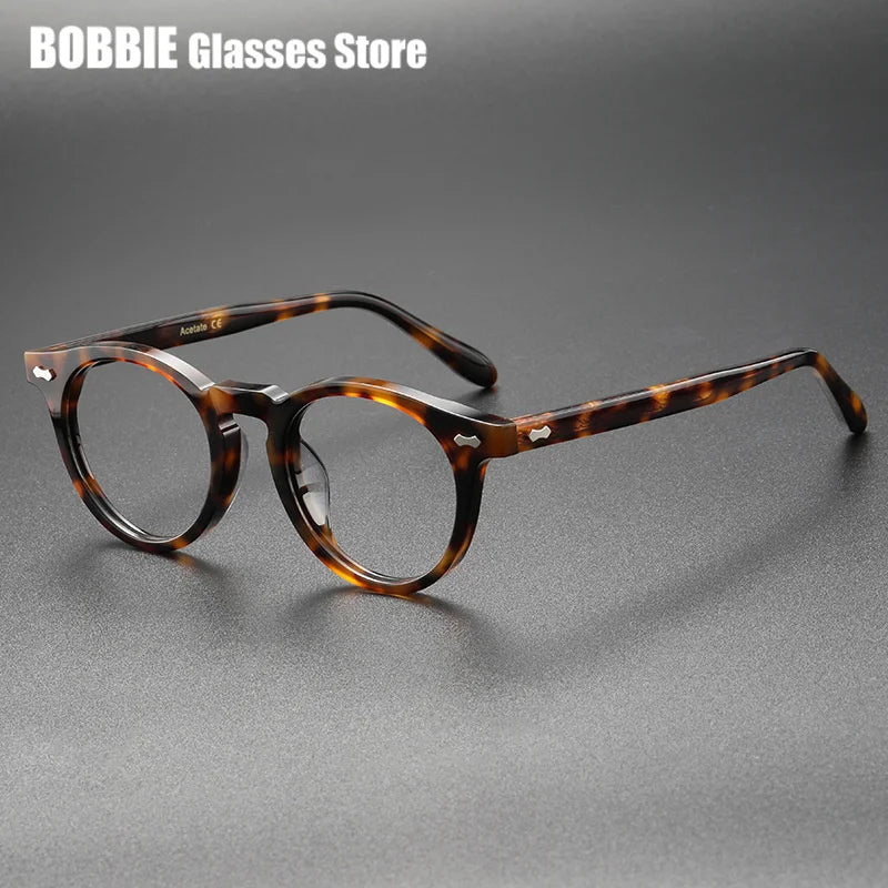 Bobbie Unisex Full Rim Oval Round Acetate Titanium Eyeglasses 765053