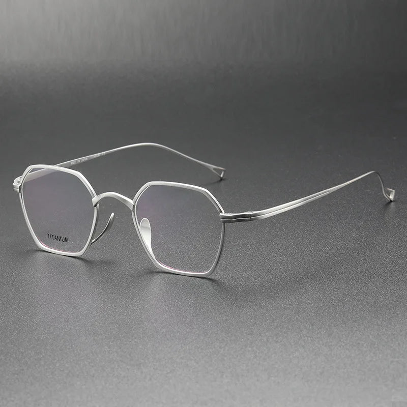 Bobbie Women's Full Rim Polygon Oval Titanium Eyeglasses 391300