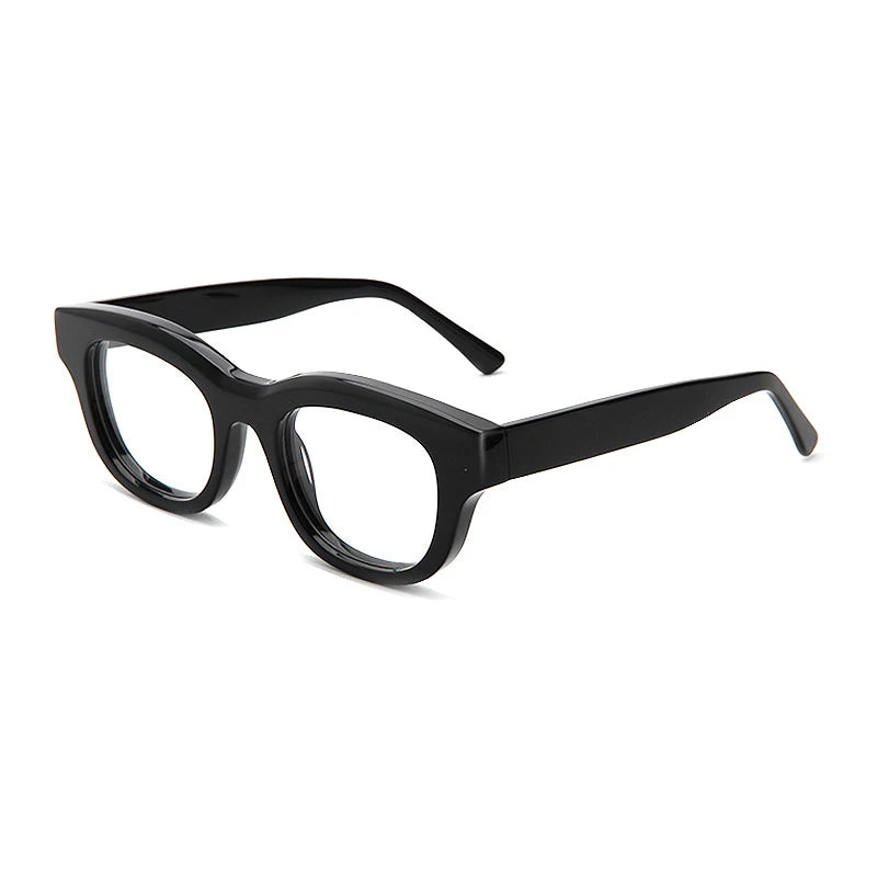 Gatenac Unisex Full Rim Oval Square Thick Acetate Eyeglasses Gxyj1534 Full Rim Gatenac Black  