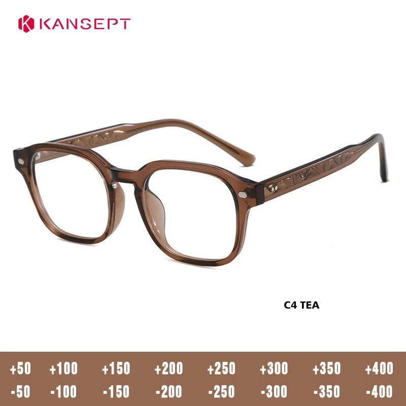 Kansept Unisex Full Rim Square Tr 90 Titanium Reading Glasses 988265