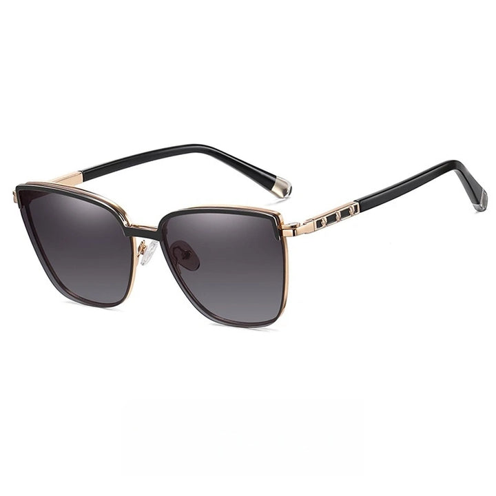 Yimaruili Women's Full Rim Cat Eye Tr 90 Alloy Eyeglasses Clip On Sunglasses 85009
