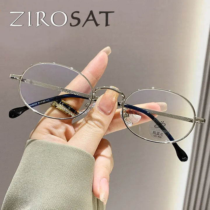 Zirosat Unisex Full Rim Oval Alloy Eyeglasses 98022 Full Rim Zirosat