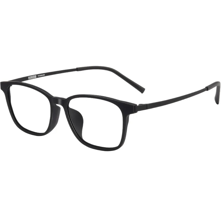 Cubojue Unisex Full Rim Square Tr 90 Titanium Eyeglasses 19142
