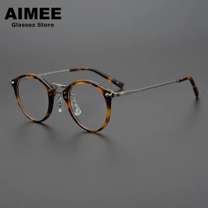 Aimee Unisex Full Rim Round Titanium Acetate Eyeglasses 20805 Full Rim Aimee   