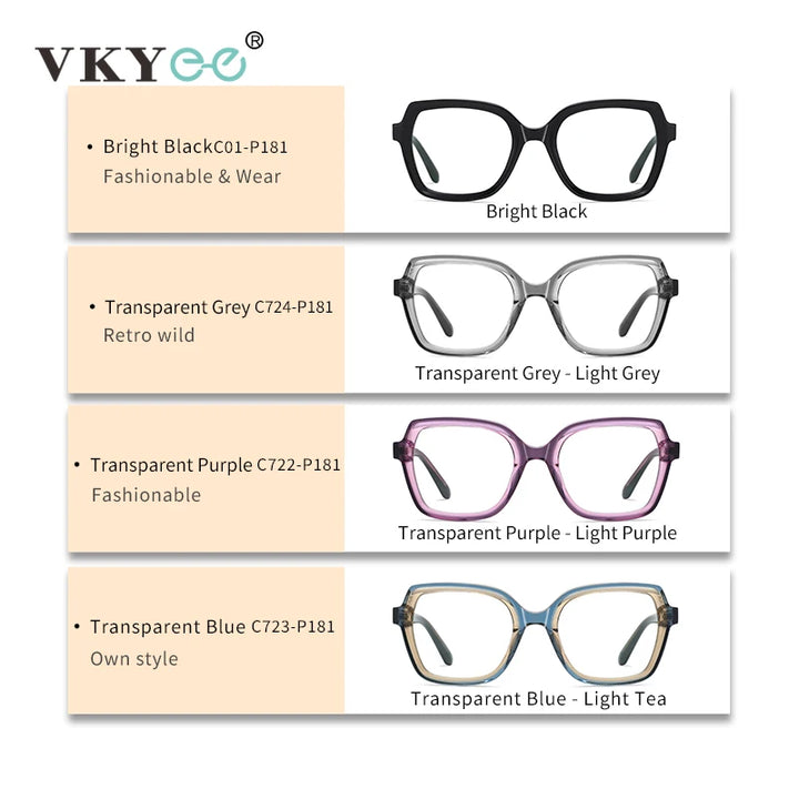 Vicky Men's Full Rim Square Acetate Alloy Reading Glasses 8817 Reading Glasses Vicky   