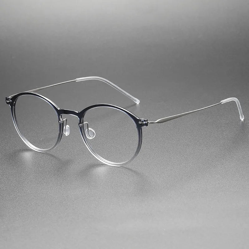 Bobbie Unisex Full Rim Round Titanium Eyeglasses 6541
