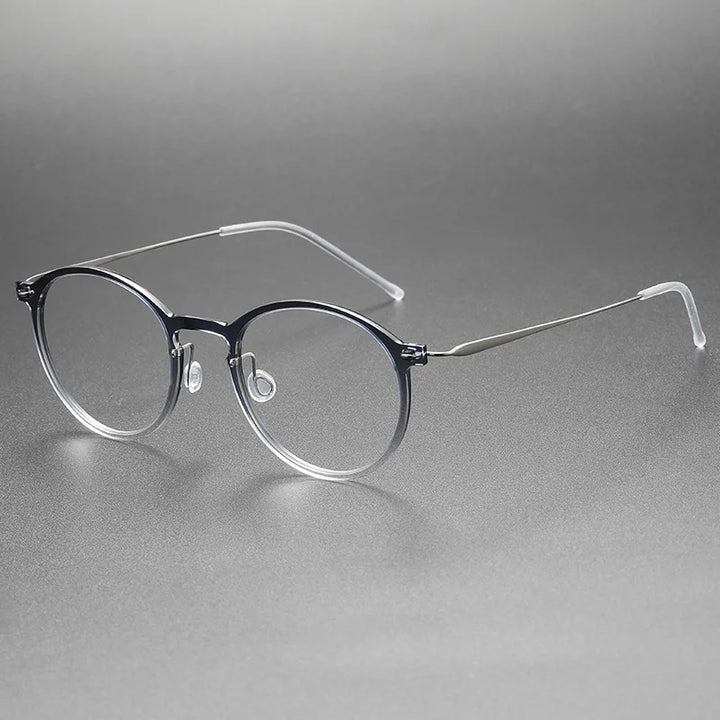Bobbie Unisex Full Rim Round Titanium Eyeglasses 6541