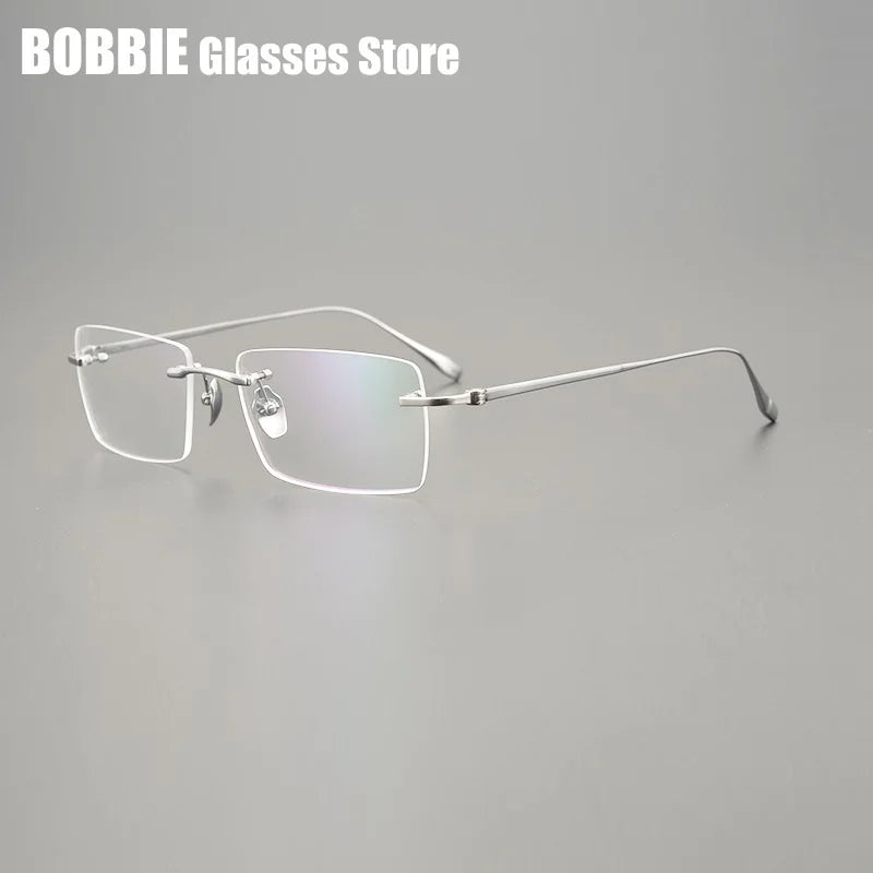 Bobbie Unisex Rimless Square Titanium Eyeglasses 561631