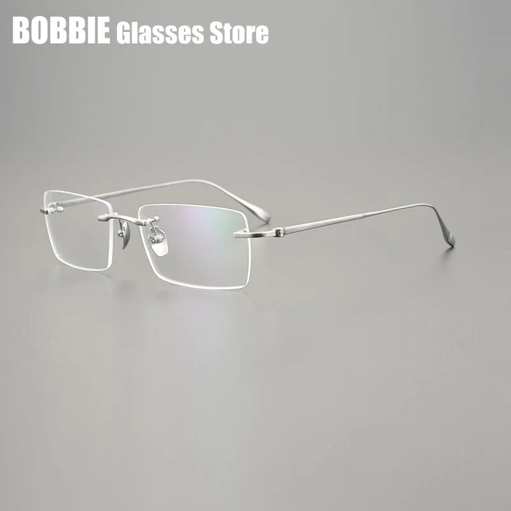 Bobbie Unisex Rimless Square Titanium Eyeglasses 561631
