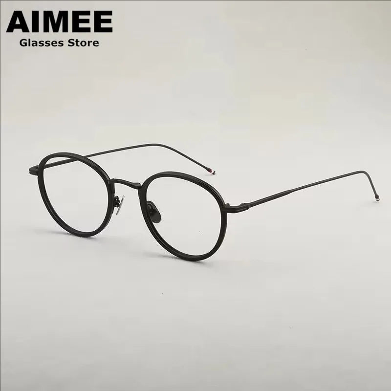 Aimee Unisex Full Rim Oval Round Titanium Acetate Eyeglasses 541905