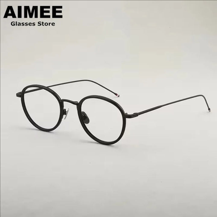 Aimee Unisex Full Rim Oval Round Titanium Acetate Eyeglasses 541905