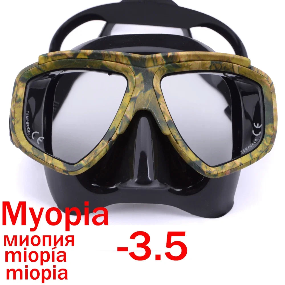 Aleefa Unisex Goggle Pc Silicone Tempered Glass Myopia Swim Mask 64923