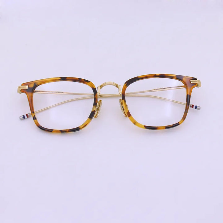 Black Mask Unisex Full Rim Square Alloy Acetate Eyeglasses T905 Full Rim Black Mask   