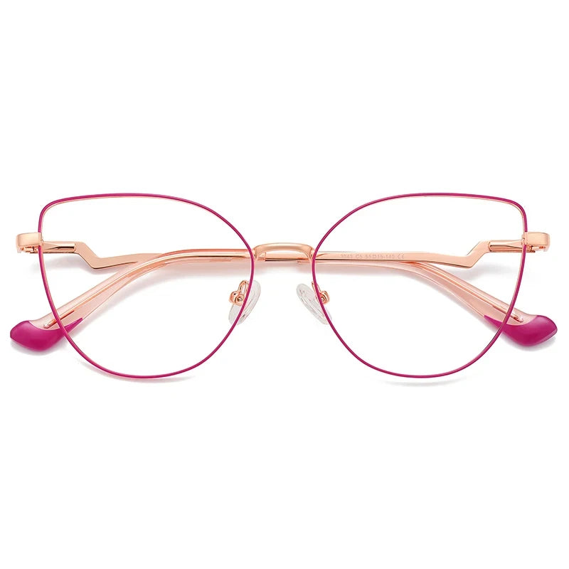 Laoyehui Women's Full Rim Square Cat Eye Alloy Reading Glasses Ms003 Reading Glasses Laoyehui C5 +150 