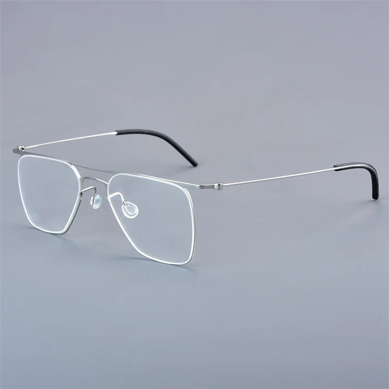 Bobbie Women's Full Rim Square Double Bridge Titanium Eyeglasses 955027