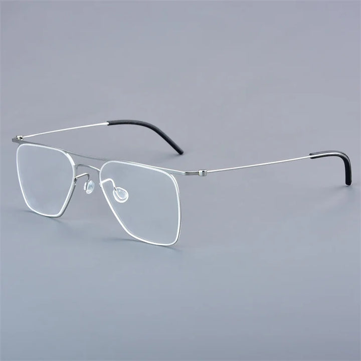 Bobbie Women's Full Rim Square Double Bridge Titanium Eyeglasses 955027