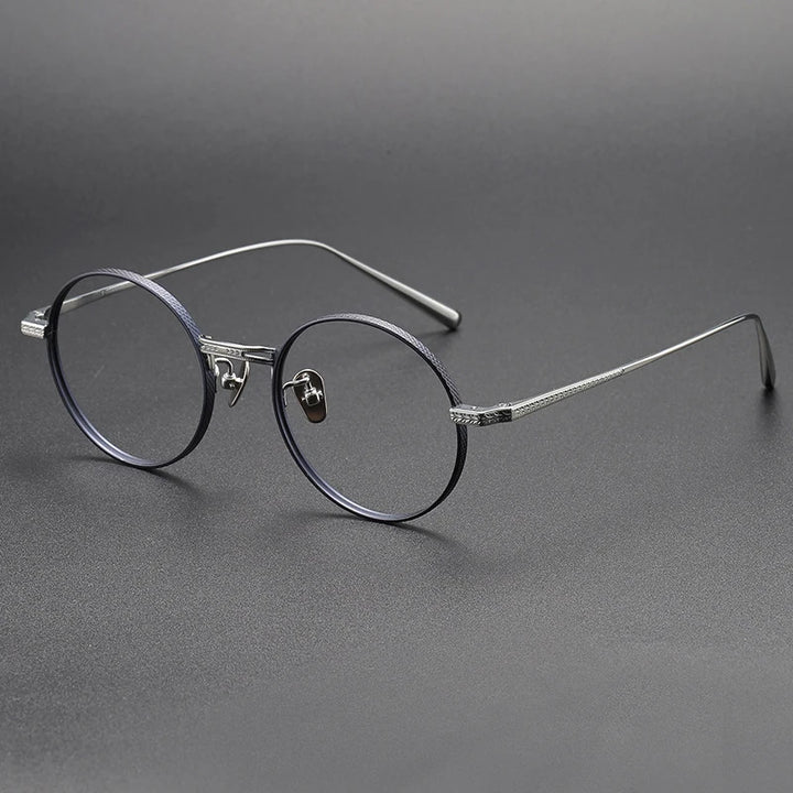 Black Mask Women's Full Rim Round Titanium Eyeglasses 77026