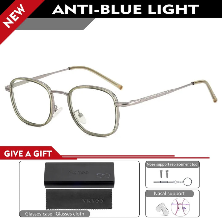 Vicky Unisex Full Rim Square Tr 90 Alloy Reading Glasses 10145