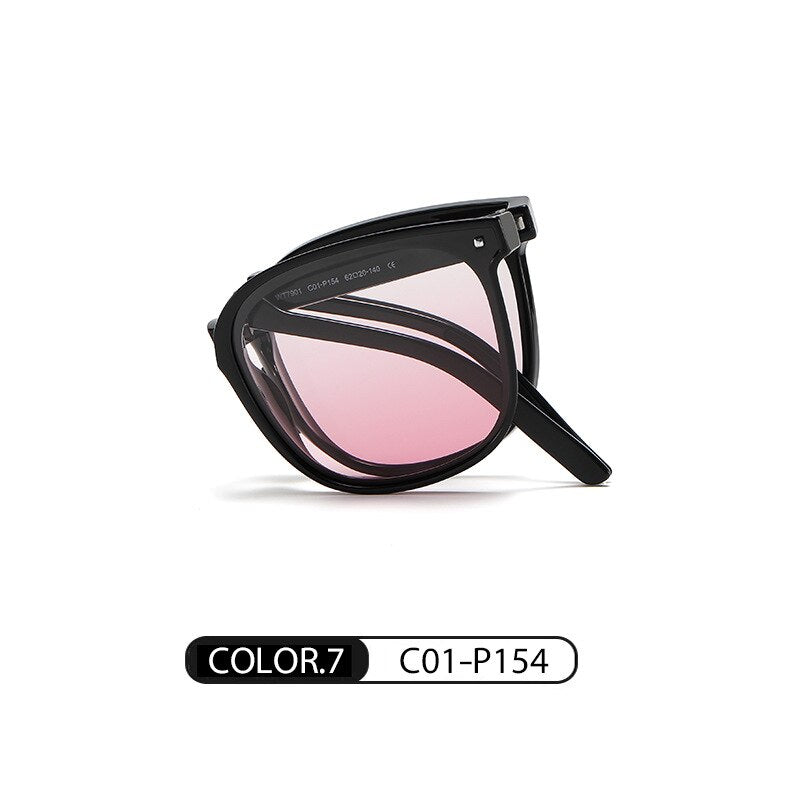 Zirosat Unisex Full Rim Square Alloy Foldable Sunglasses WT7901 Sunglasses Zirosat C01-P154  