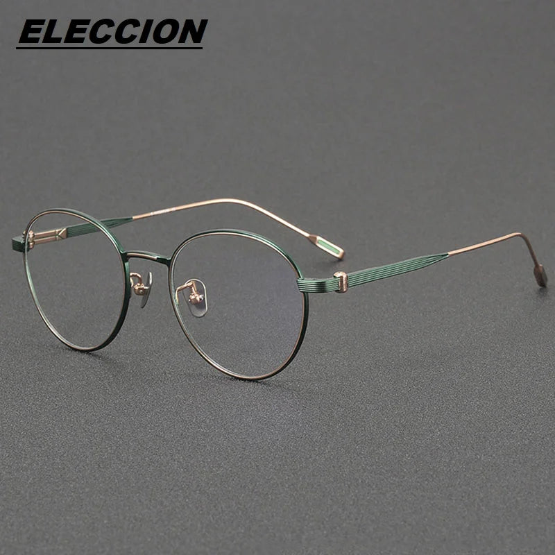 Eleccion Women's Full Rim Round Titanium Eyeglasses 13719