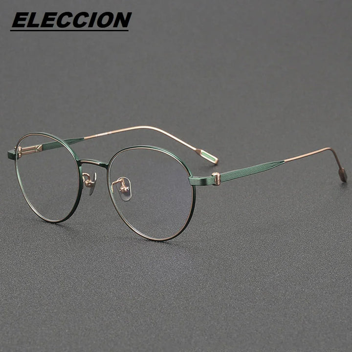 Eleccion Women's Full Rim Round Titanium Eyeglasses 13719