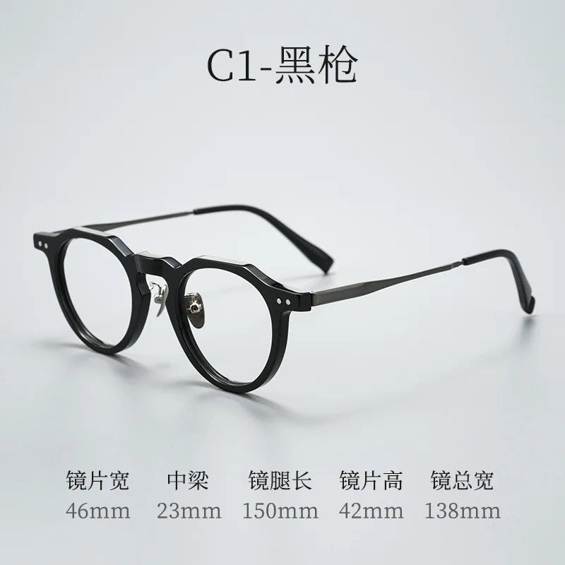 Bclear Women's  Full Rim Flat Top Round Acetate Eyeglasses 366573