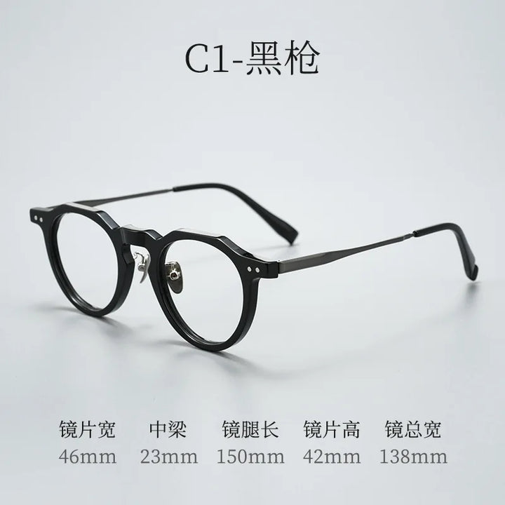 Bclear Women's  Full Rim Flat Top Round Acetate Eyeglasses 366573