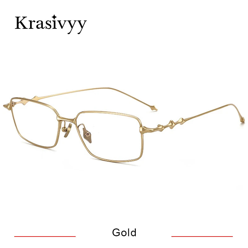 Krasivyy Women's Full Rim Square Titanium Eyeglasses A2015 Full Rim Krasivyy Gold  