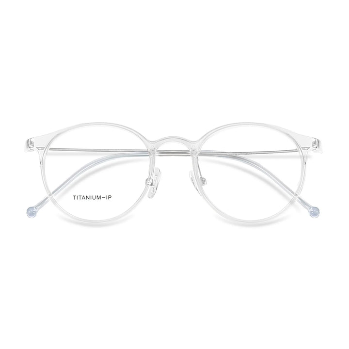 Bobbie Women's Full Rim Round Acetate Titanium Eyeglasses 806267
