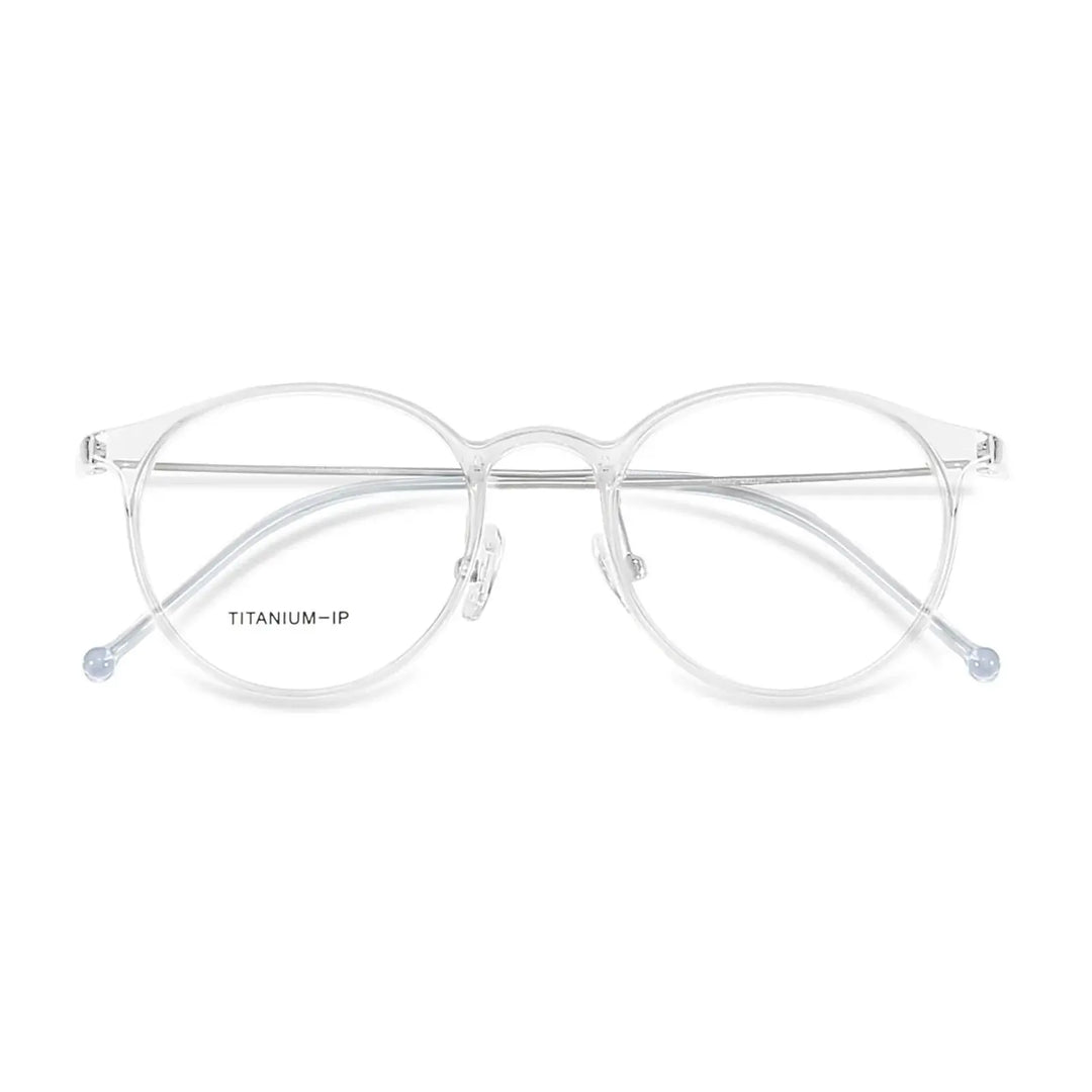 Bobbie 806200 Full Rim Women’s Polygon Round Acetate Titanium Frames FuzWeb