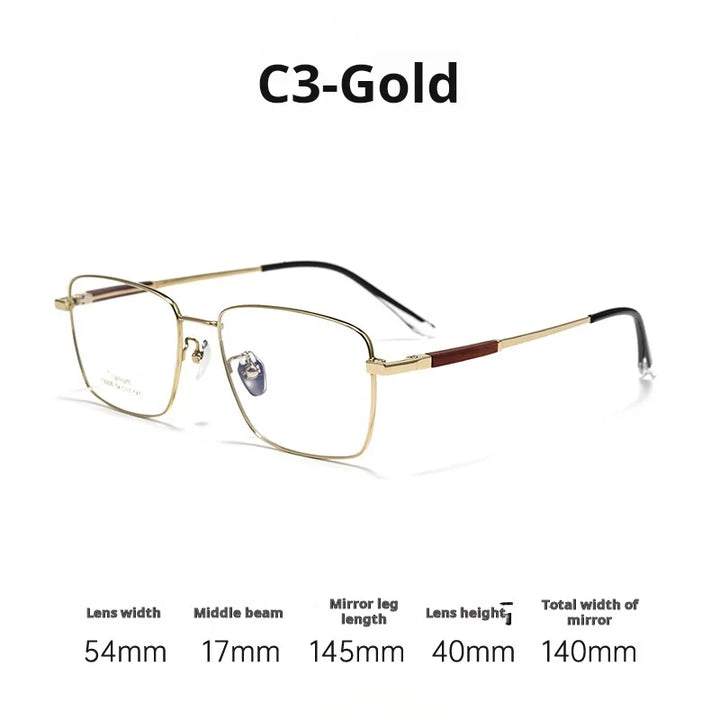 Momoja Unisex Full Rim Square Titanium Eyeglasses 78006
