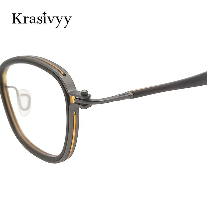 Krasivyy Men's Full Rim Oval Titanium Acetate Eyeglasses Kr5861 Full Rim Krasivyy   