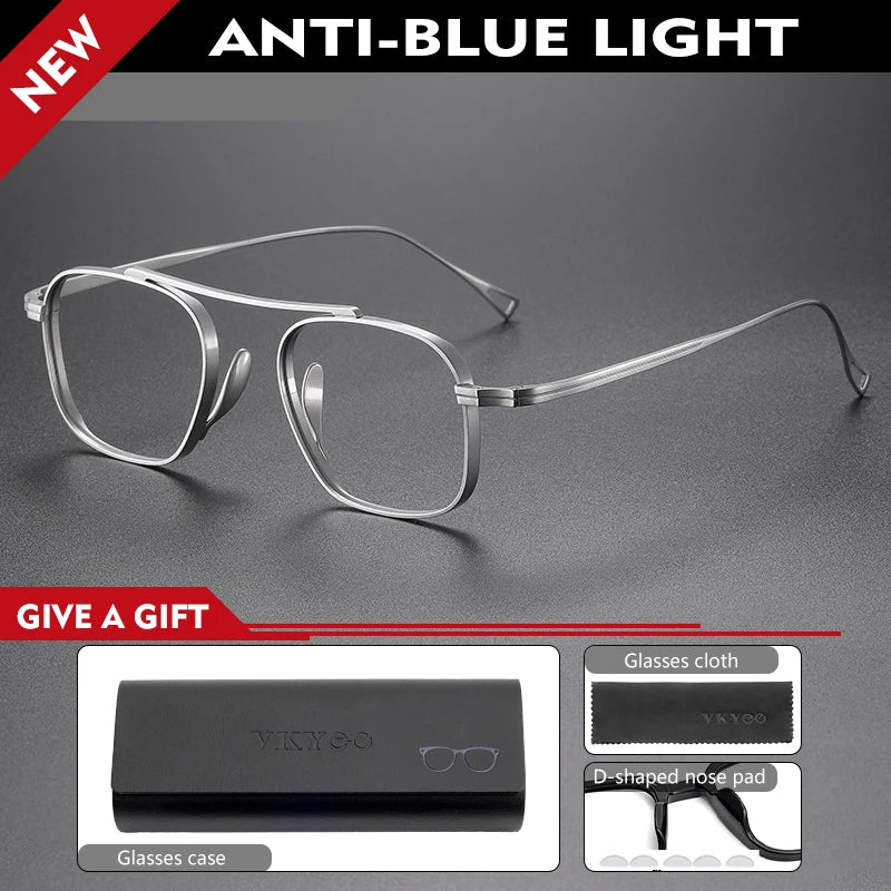 Vicky Unisex Full Rim Square Titanium Reading Glasses 49501