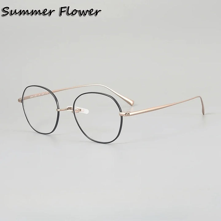 Summer Flower Unisex Full Rim Oval Square Titanium Eyeglasses 612407